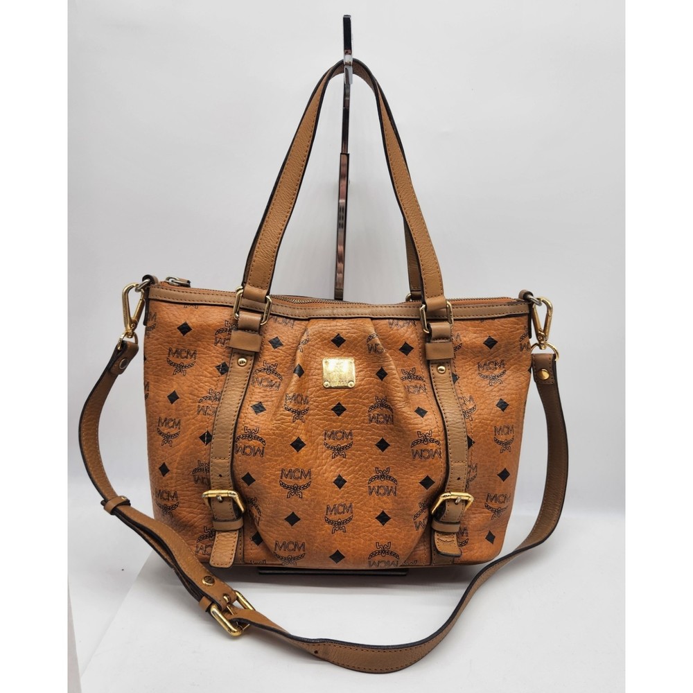 MCM Visetos Cognac Tote Bag 368MCMXEH
